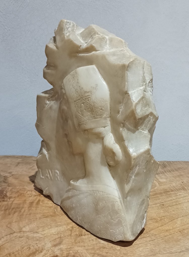 Emilio FIASCHI (1858-1941) LAVRA Sculpture en albâtre Florence Italie