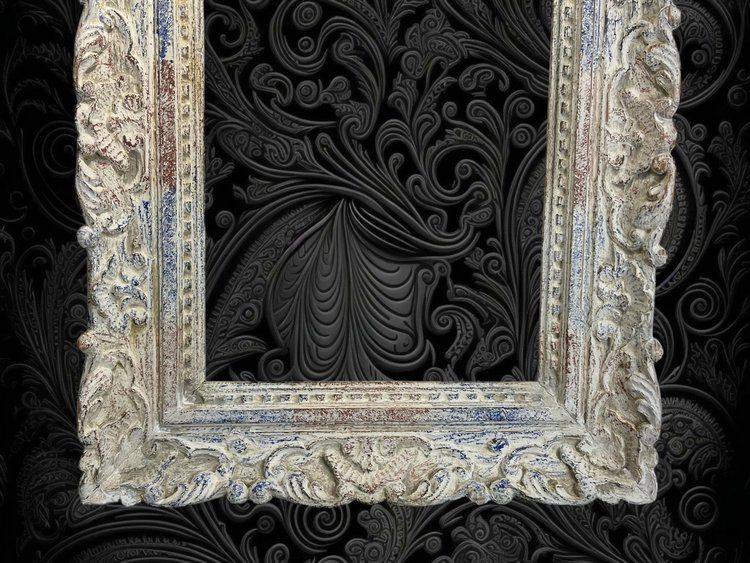 OLD MONTPARNASSE FRAME IN CARVED WOOD WITH PATINA FOR PAINTING 46 cm x 32 cm