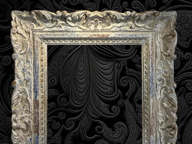 OLD MONTPARNASSE FRAME IN CARVED WOOD WITH PATINA FOR PAINTING 46 cm x 32 cm