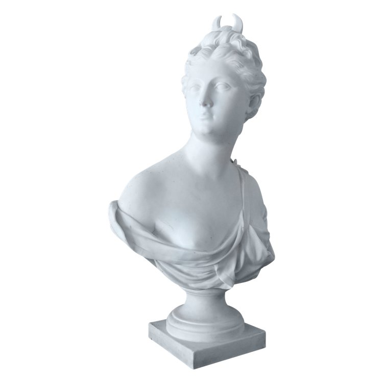 Bust of Diane de Houdon in biscuit porcelain - neoclassical decoration
