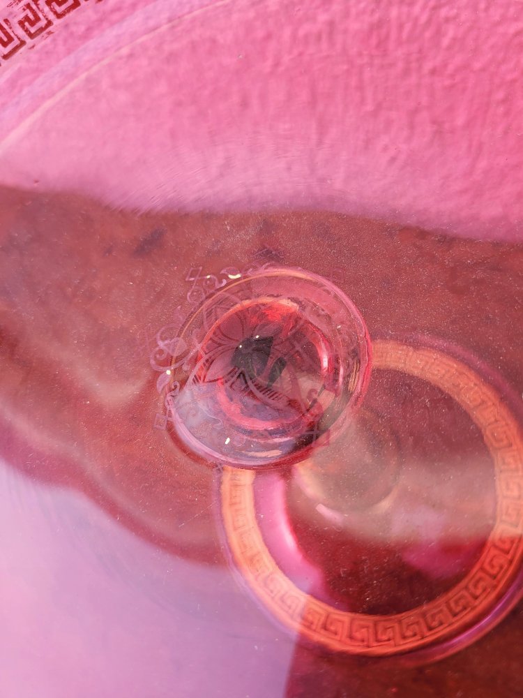 Suite De 10 Assiettes Et 2 Coupes à Fruits En Verre Rubis, Fin XIXème Siècle