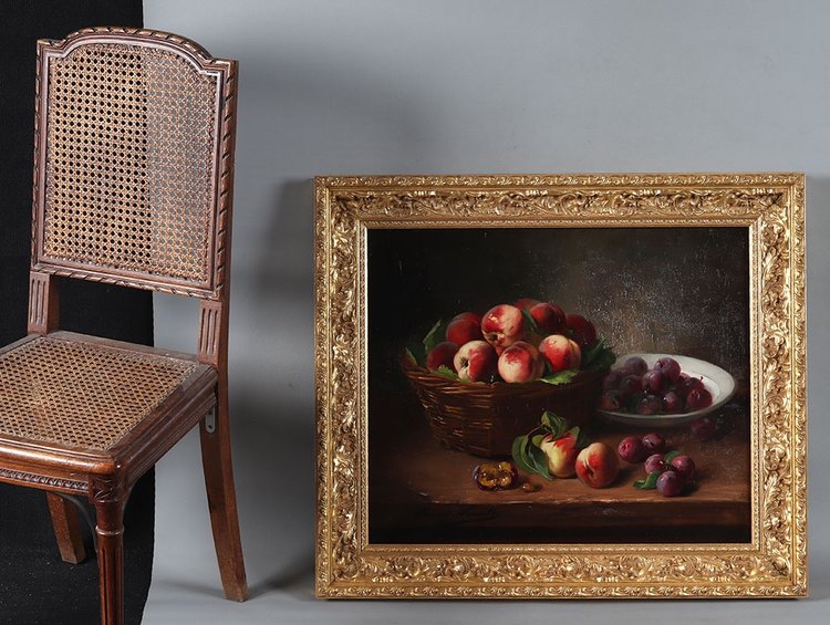 Brunel de NEUVILLE, 81 cm, Still life with fruits, French School