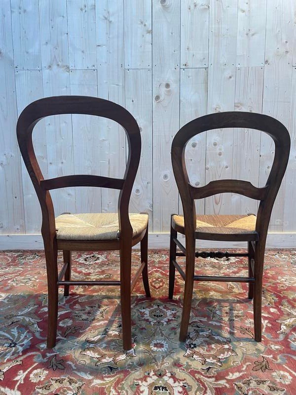 Set of 6 Louis Philippe straw chairs