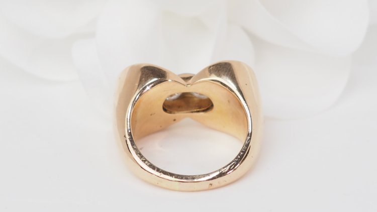 Knotenring aus den 1940er Jahren aus Roségold und Diamanten