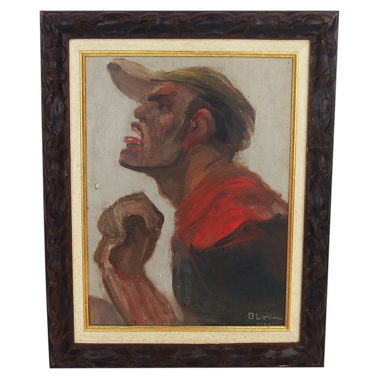 Portrait of a man by D Lorin, 1937
