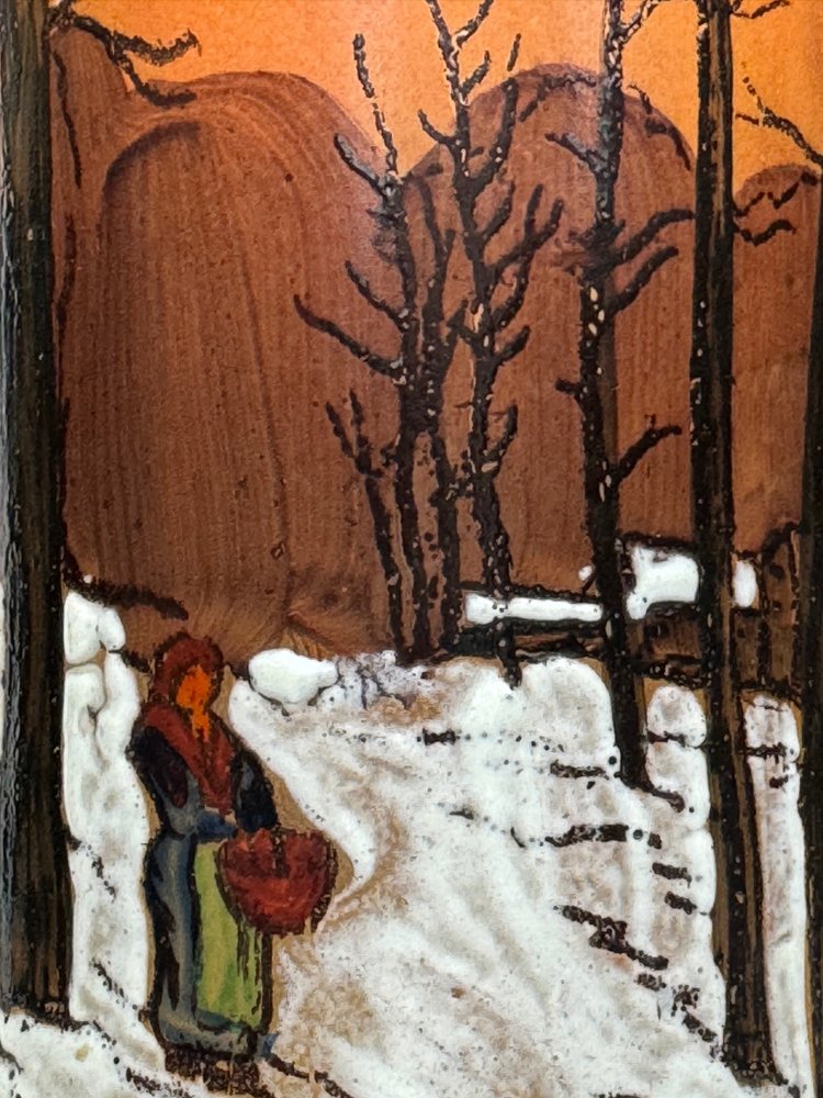 Legras vase décor paysage enneigée
