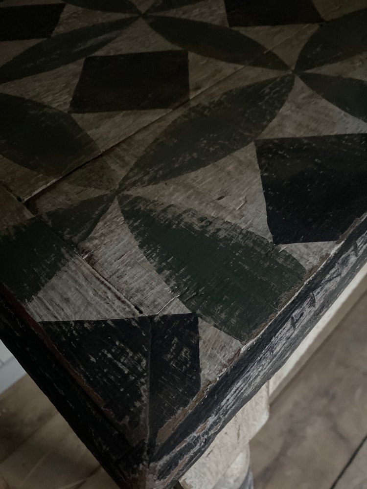 Bureau table à pente datant du 19e siècle patine 