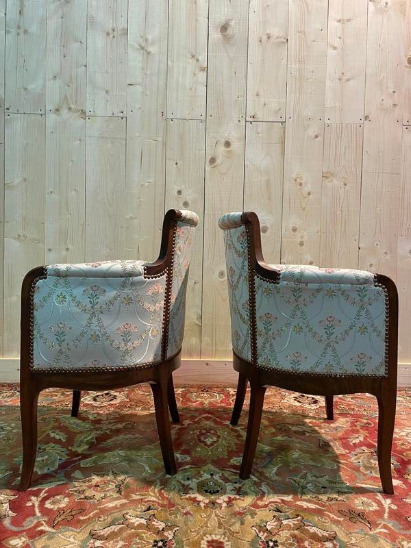 Pair of small Transition style shepherdesses - Louis XV