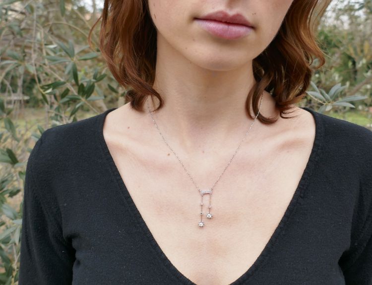 Collana negligee Diamanti, Platino.