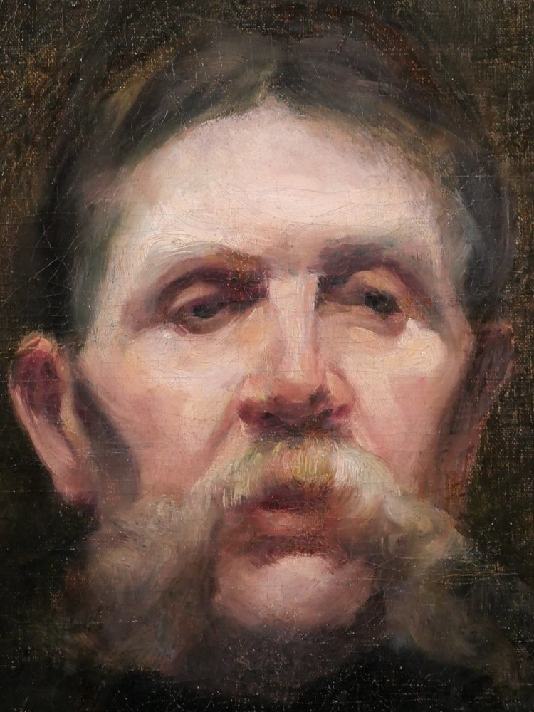 French school of the 19th century, Portrait of a man with a mustache, painting