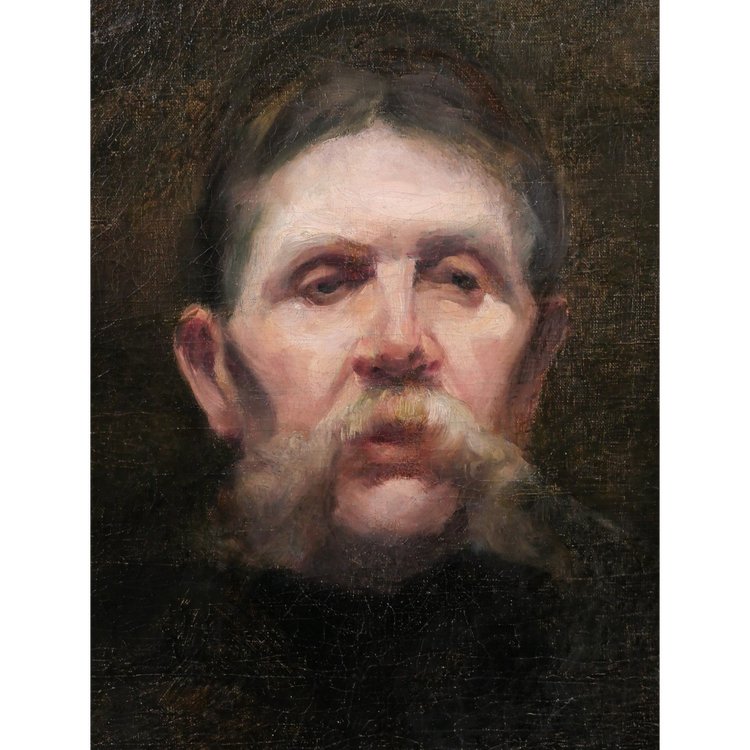 French school of the 19th century, Portrait of a man with a mustache, painting