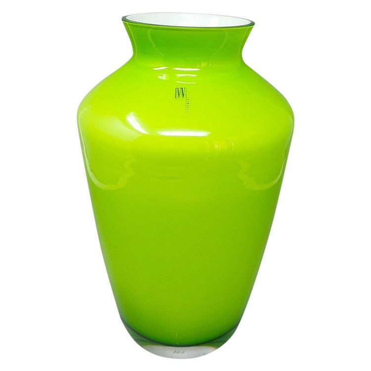 Wunderschöne grüne Vase aus den 1970ern von Ind. Vetraria Valdarnese. Hergestellt in Italien