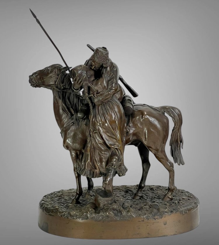 BRONZE BY VASSILY YACOVLEVITCH GRATCHEV (1831-1905) "THE COSSACK" FOUNDER'S STAMP