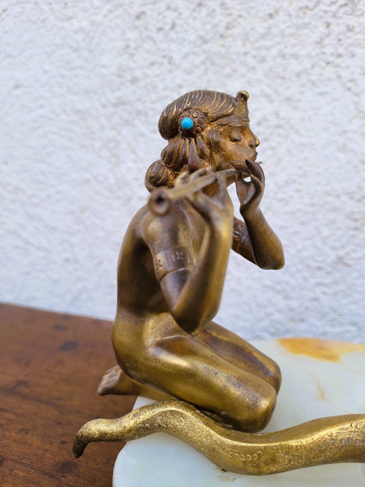 Snake Charmer, In the Style of Preiss, Bronze, Art Deco, 20th Century