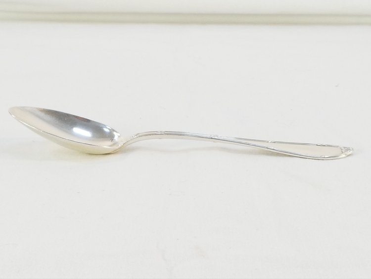 6 cuilleres a entremets en ARGENT MASSIF ruban croisée LAPPARRA et GABRIEL