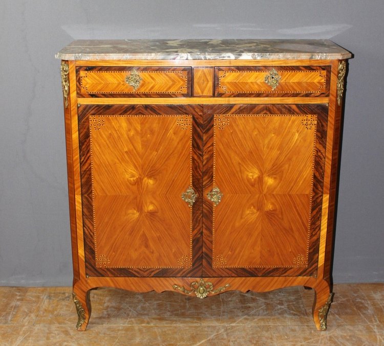 Bahut Transition Louis XV Louis XVI In Intarsien Um 1900