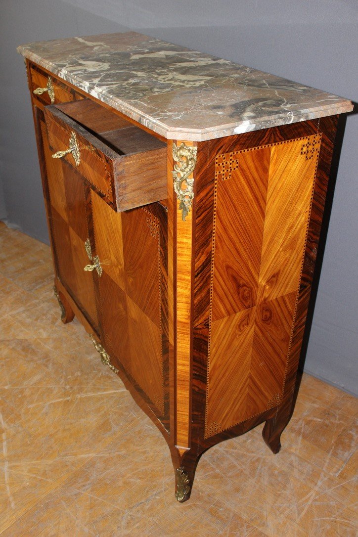 Bahut Transition Louis XV Louis XVI In Intarsien Um 1900