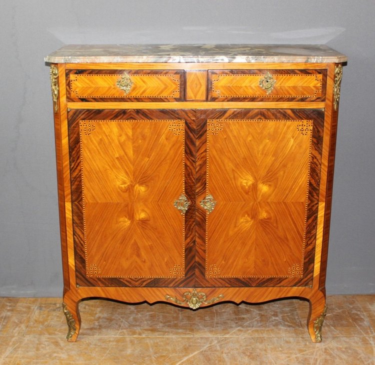 Bahut Transition Louis XV Louis XVI In Intarsien Um 1900