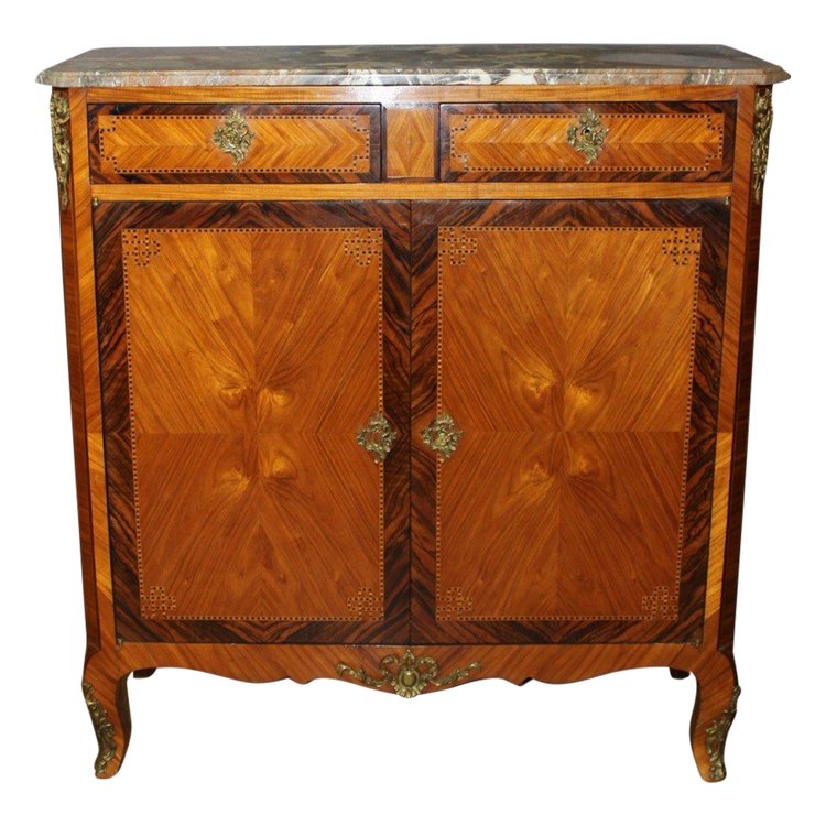 Bahut Transition Louis XV Louis XVI In Intarsien Um 1900
