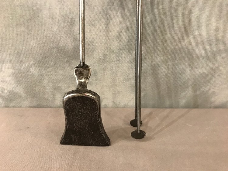 Schönes Kaminset aus einer Schaufel und einer Zange aus dem 19.