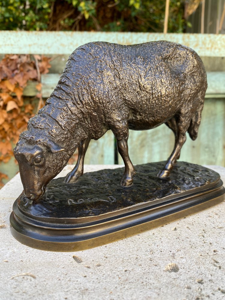 Broutant-Schaf aus Bronze mit brauner Patina 19. Jahrhundert, signiert Rosa Bonheur (1822-1899).