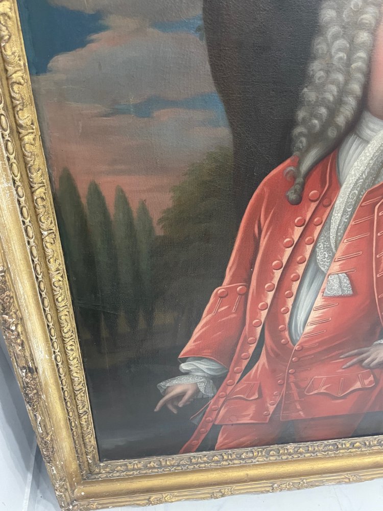 Imposing Painting Portrait Noble English 18th Circle Jacques d'Agar 1640-1715