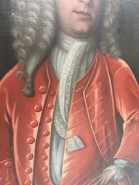 Imposing Painting Portrait Noble English 18th Circle Jacques d'Agar 1640-1715