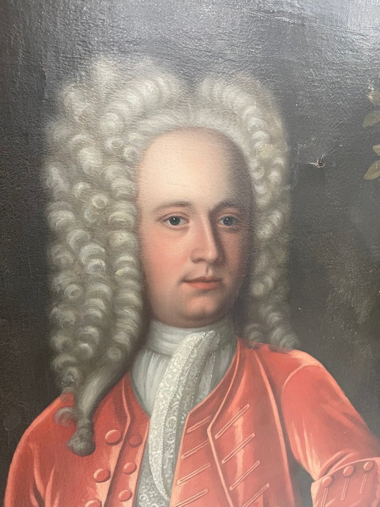 Imposing Painting Portrait Noble English 18th Circle Jacques d'Agar 1640-1715