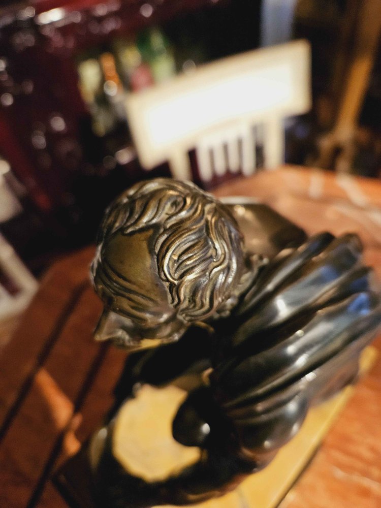 l'Arrotino, Rotatore, Le Scythe écorcheur, Bronze Sur Pendule Vers 1820