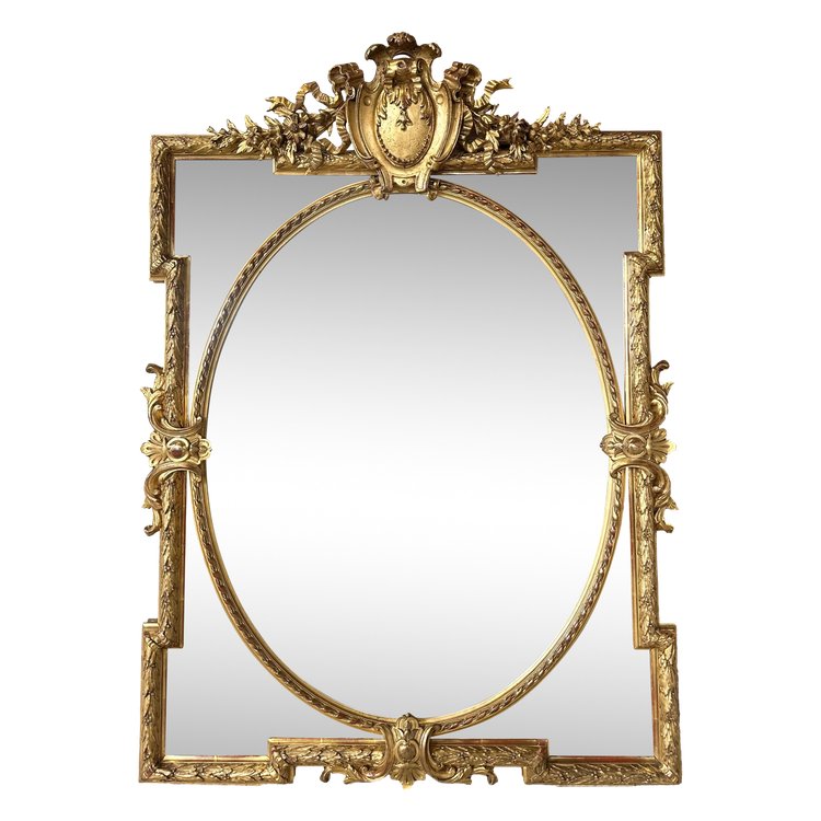 Miroir à pare-closes de style Louis XVI