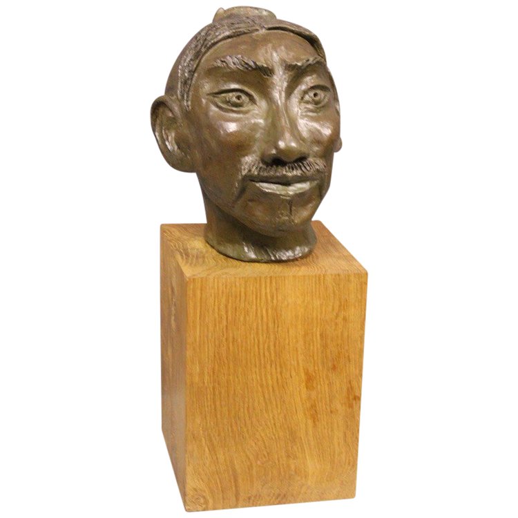Terracotta originale con testa asiatica 1900 circa