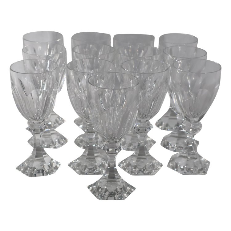 Série De 13 Verres à vin blanc Saint Louis Modèle Chambord