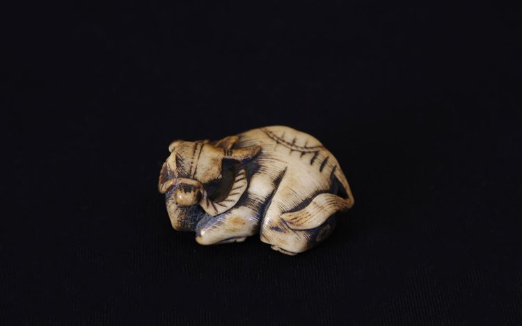 Netsuke Buffalo  Deer horn, 18th  century