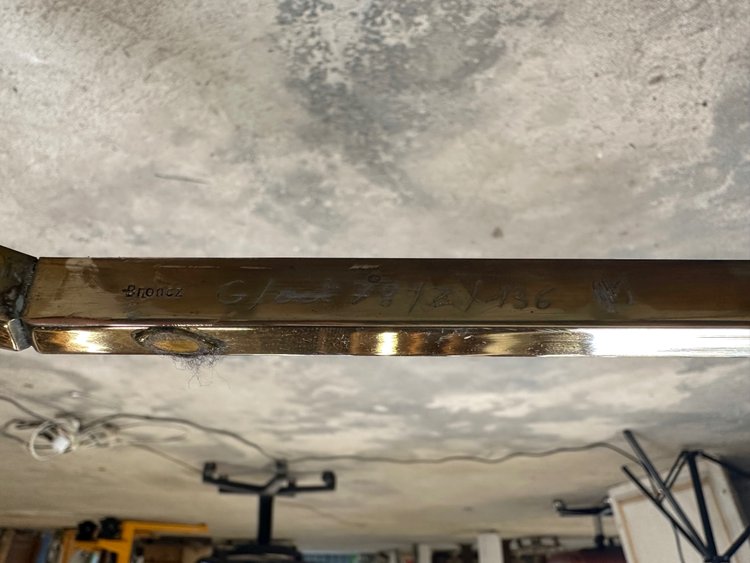 Table basse octogonale en bronze 1960s