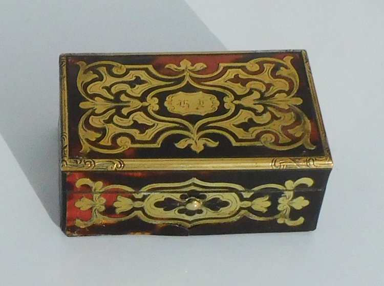 Small 19th century Napoleon III Boulle marquetry box
