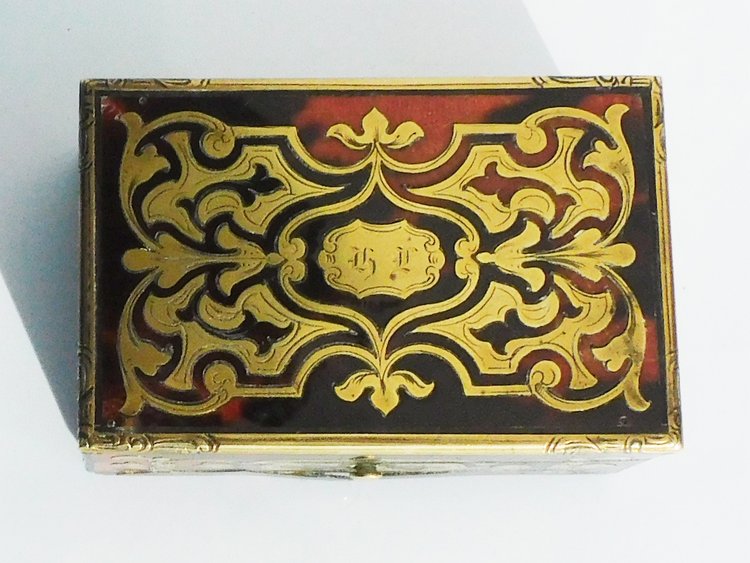Small 19th century Napoleon III Boulle marquetry box