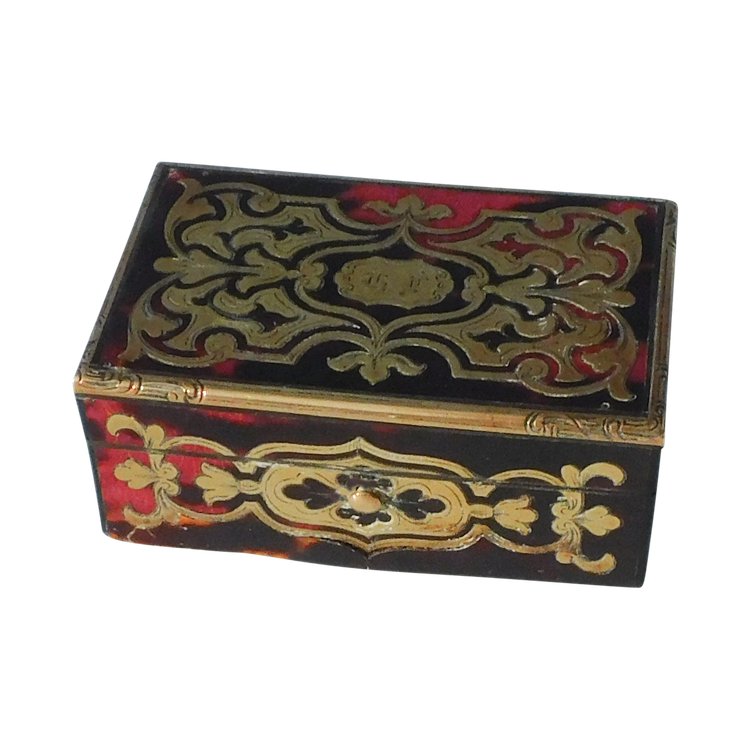 Small 19th century Napoleon III Boulle marquetry box