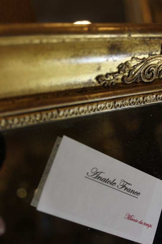 Petit Miroir Ancien Restauration Feuille d'Or, Mercure 47 X 55 Cm