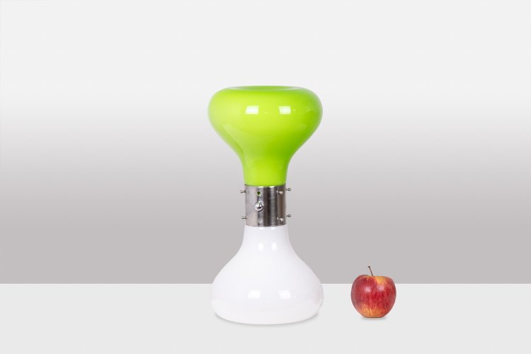 Carlo Nason. Lampada in vetro bianco e verde. 1970s. LS6076736T