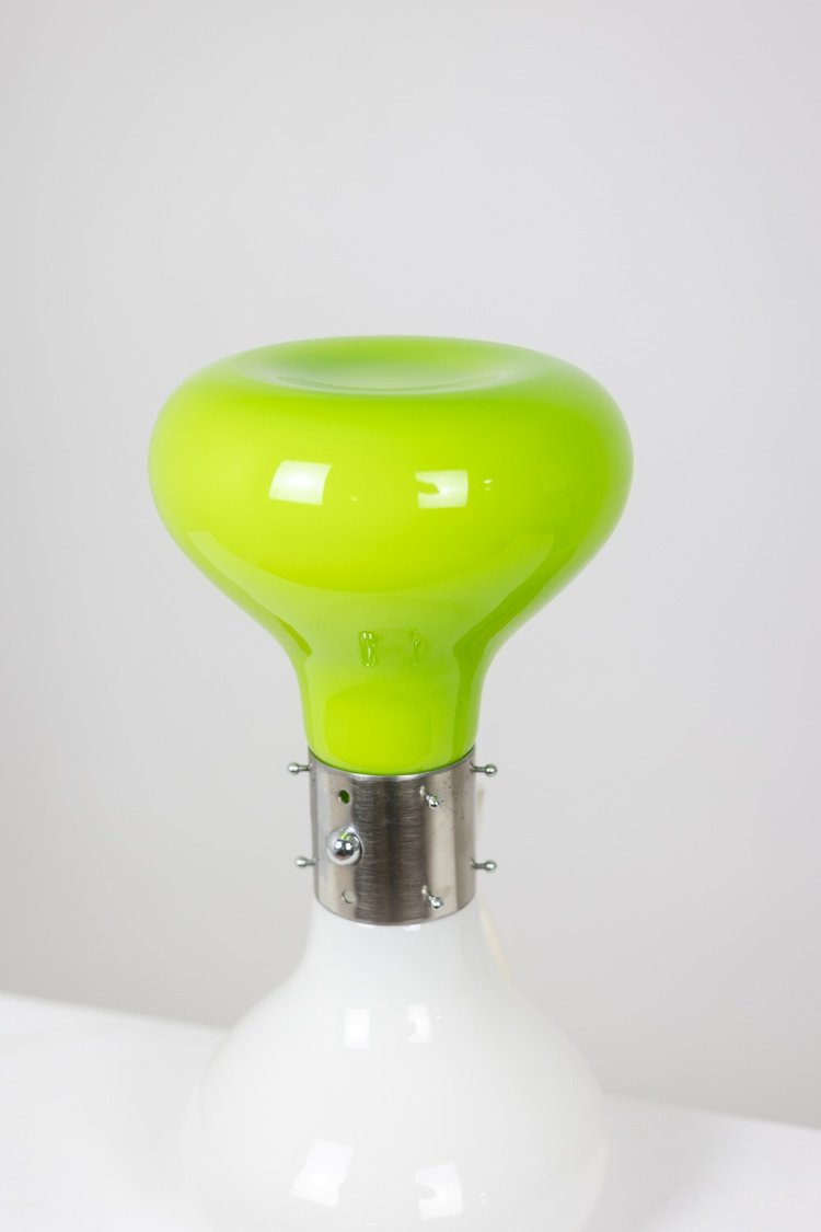 Carlo Nason. Lampada in vetro bianco e verde. 1970s. LS6076736T