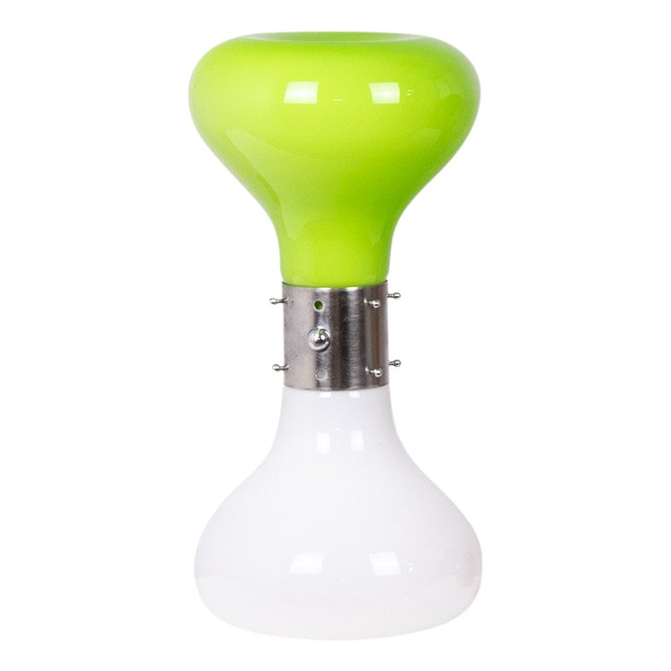 Carlo Nason. Lampada in vetro bianco e verde. 1970s. LS6076736T