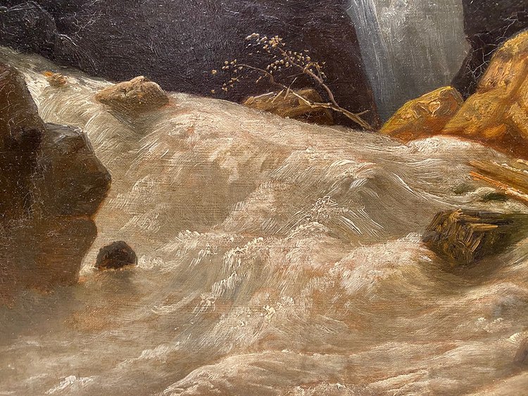 Carl Ludwig Schmitz, Pair of oils on canvas. Mountain landscapes, 19th century