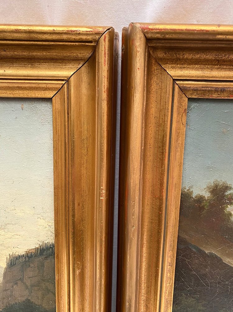 Carl Ludwig Schmitz, Pair of oils on canvas. Mountain landscapes, 19th century
