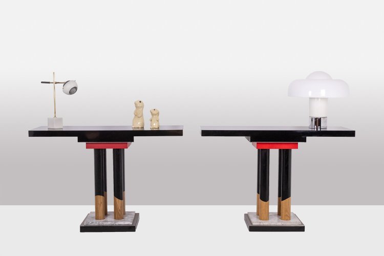 Paire de consoles de style Memphis. Années 1990. LS60881807G