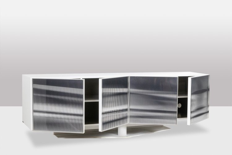 Roche Bobois. Credenza "cinetica" in bianco e nero. 1990's. LS60981708I