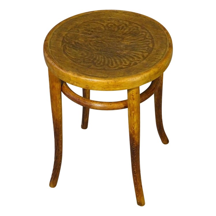 Wooden curved stool from 1905 J&J KOHN , no Thonet