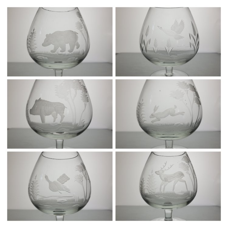 6 verres à Cognac en cristal