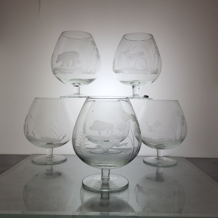 6 verres à Cognac en cristal