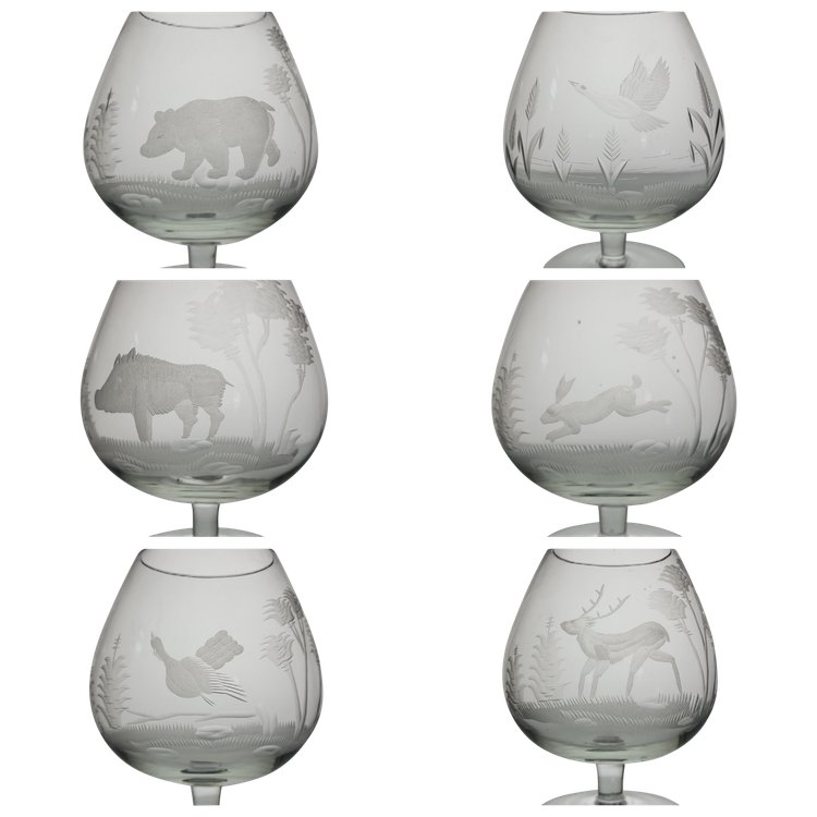 6 verres à Cognac en cristal