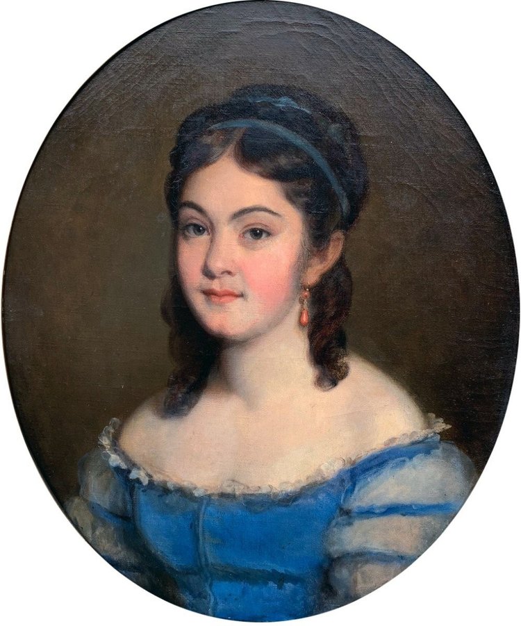 Ritratto di giovane ragazza firmato Fanny Gilbert (1820/...